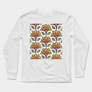 Bright Squiggle Flowers Long Sleeve T-Shirt